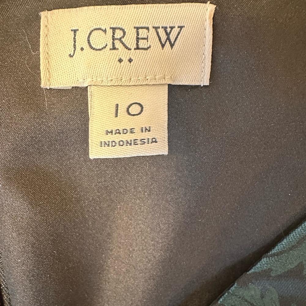 J. Crew Dark Green Patterned Dress - Picture 3 of 4